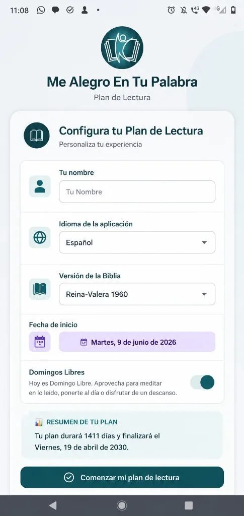 App Plan de Lectura Bíblica